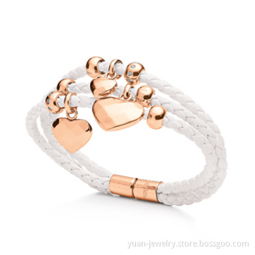 Leather and Stainless Steel Bracelet (LSSB006)